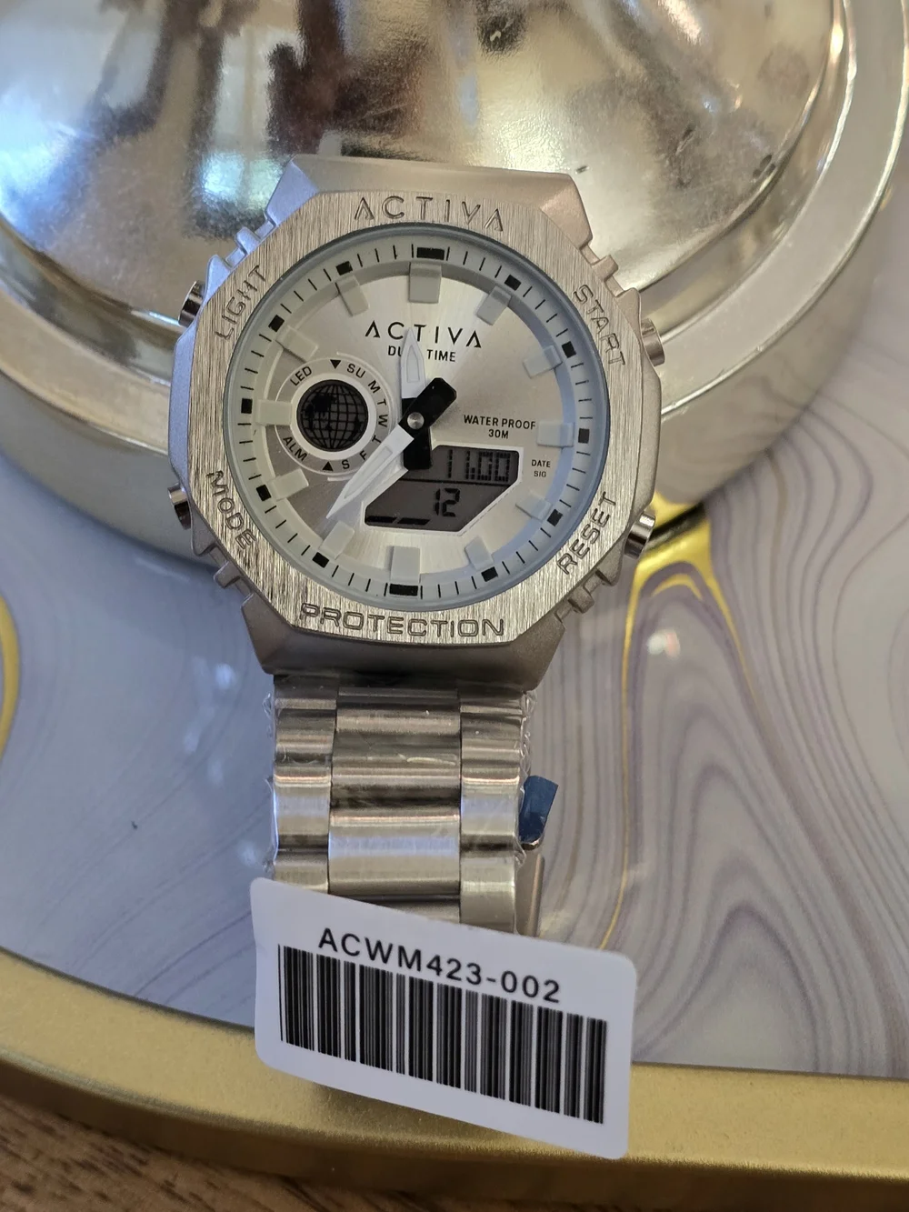 Ativa Stainless Steel Silver Hybrid Smartwatch - Silver